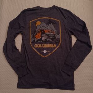 Columbia Charcoal Long Sleeve Tee Unbranded Jeep Design Men's Size Small